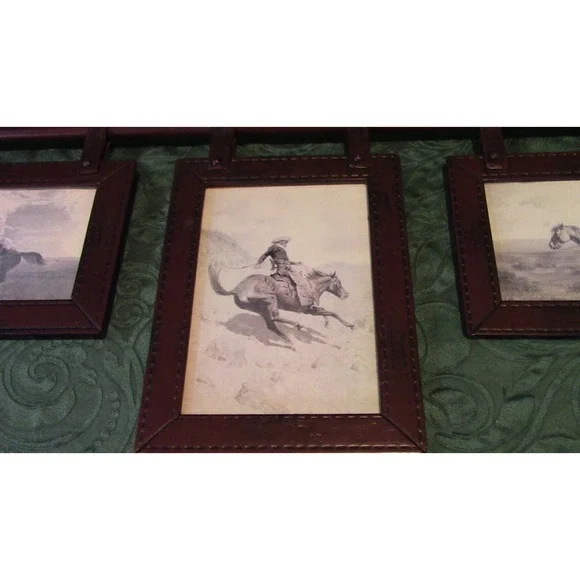 SOLD!!!Three Western-themed pictures on wrought-iron hanging rod - Picture 4 of 6